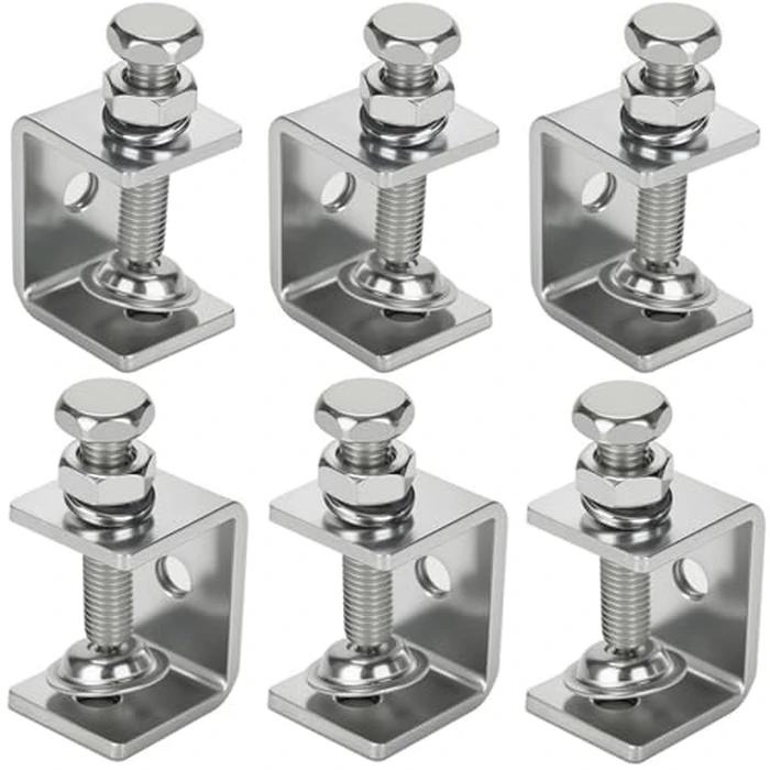 6 Pack Stainless Steel C Clamp - 1-3/16 Inch Small C Clamp Set, Heavy Duty Metal C Clamps Mini Tiger G-Clamp Adjustable U Clamps with Stable Wide Jaw Opening for Fixed Woodworking and Welding Mounting by Pioleackflew - Used - Like New condition