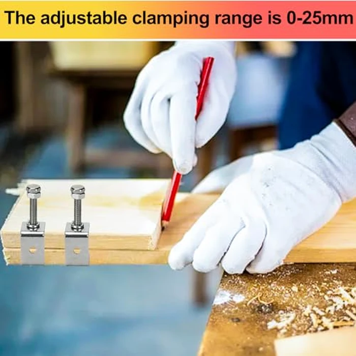 6 Pack Stainless Steel C Clamp - 1-3/16 Inch Small C Clamp Set, Heavy Duty Metal C Clamps Mini Tiger G-Clamp Adjustable U Clamps with Stable Wide Jaw Opening for Fixed Woodworking and Welding Mounting by Pioleackflew - Image 4