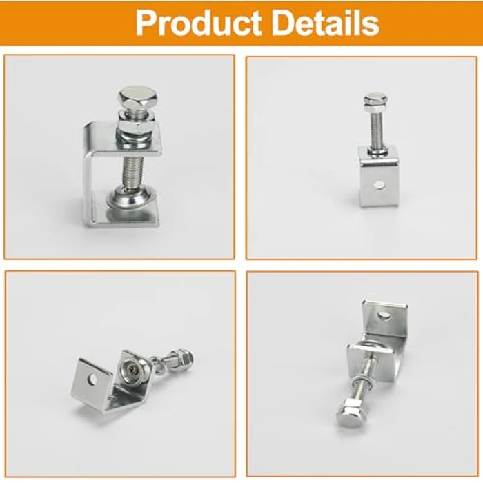 6 Pack Stainless Steel C Clamp - 1-3/16 Inch Small C Clamp Set, Heavy Duty Metal C Clamps Mini Tiger G-Clamp Adjustable U Clamps with Stable Wide Jaw Opening for Fixed Woodworking and Welding Mounting by Pioleackflew - Image 5