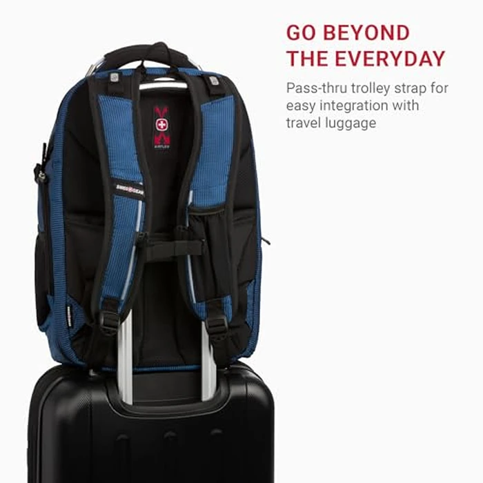 SWISSGEAR Travel Tech Elite USB ScanSmart Laptop Backpack Fits up to 16-Inch Laptop with TSA Lay-Flat for School & Trips, Black/Blue, 18-Inch by SwissGear - Image 4