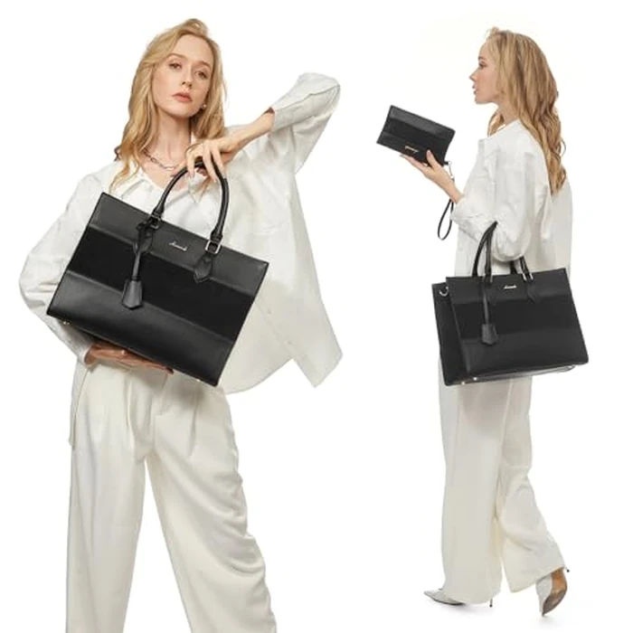 LOVEVOOK Laptop Tote Bag for Women, Work Totes Business Office Computer Briefcase with Clutch Purse by LOVEVOOK - Image 2