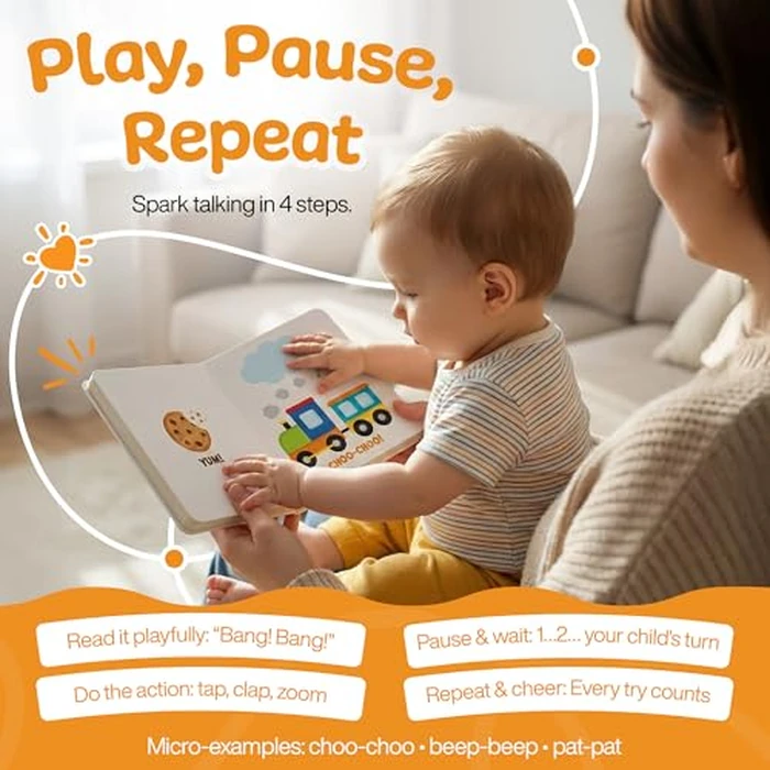 Imitation Book: Interactive & Fun Learn to Talk Board Book For Toddlers Ages 0-4, Written by a Speech Therapist by Twin Cities Speech Therapy Publishing - Image 3