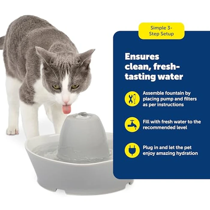 PetSafe Ceramic Pet Fountain - for Cats and Small Dogs - 60 Oz Water Capacity - Whisper-Quiet Water Flow - Great for Shy or Timid Pets - Fresh, Filtered Water by PetSafe - Image 6