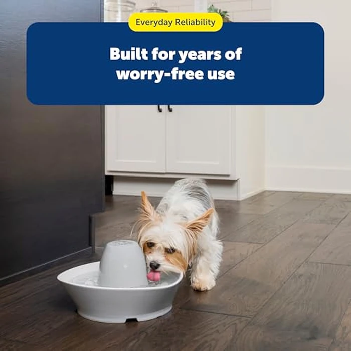 PetSafe Ceramic Pet Fountain - for Cats and Small Dogs - 60 Oz Water Capacity - Whisper-Quiet Water Flow - Great for Shy or Timid Pets - Fresh, Filtered Water by PetSafe - Image 8