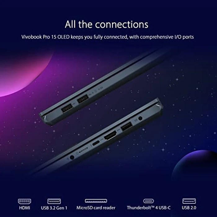 ASUS VivoBook Pro 15 OLED Slim Laptop, 15.6” FHD OLED Display, Intel Core i5-11300H CPU, NVIDIA GeForce GTX 1650 Max Q, 8GB RAM, 512GB SSD, Windows 11 Home, Quiet Blue, K3500PH-DB51 by ASUS - Image 6