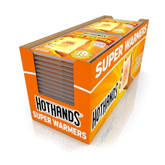 Hothands HH1ED240E-AMZ Body & Hand Super Warmers - Long Lasting Safe Natural Odorless Air Activated Warmers - Up to 18 Hours of Heat - 40 Individual Warmers by HotHands - Image 1