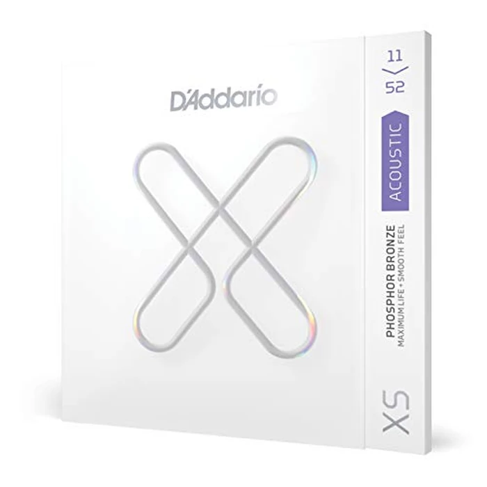 D'Addario Acoustic Guitar Strings, XS Phosphor Bronze Coated, XSAPB1152, Custom Light Gauge 11-52, 6-String Set, Pack of 1 by D'Addario - Image 1