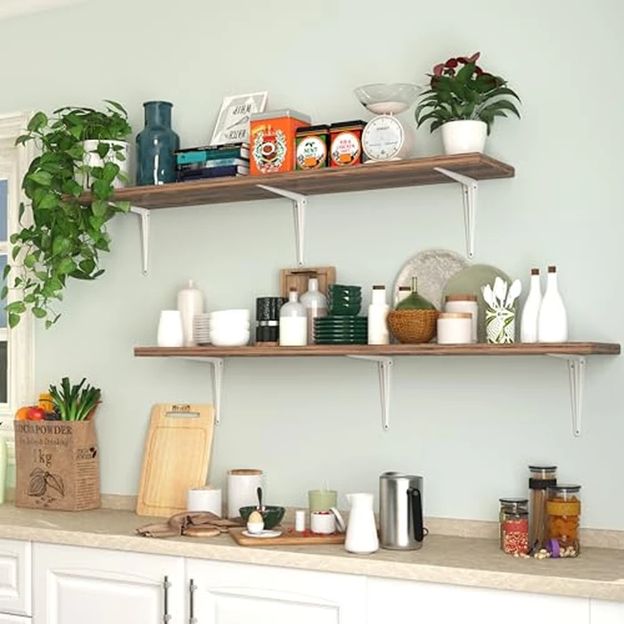 20 Pack Shelf Brackets 12 Inch, White Metal Brackets for Shelves, L Shape Shelving Brackets (White, 12" x 10") by REHOYEE - Image 3