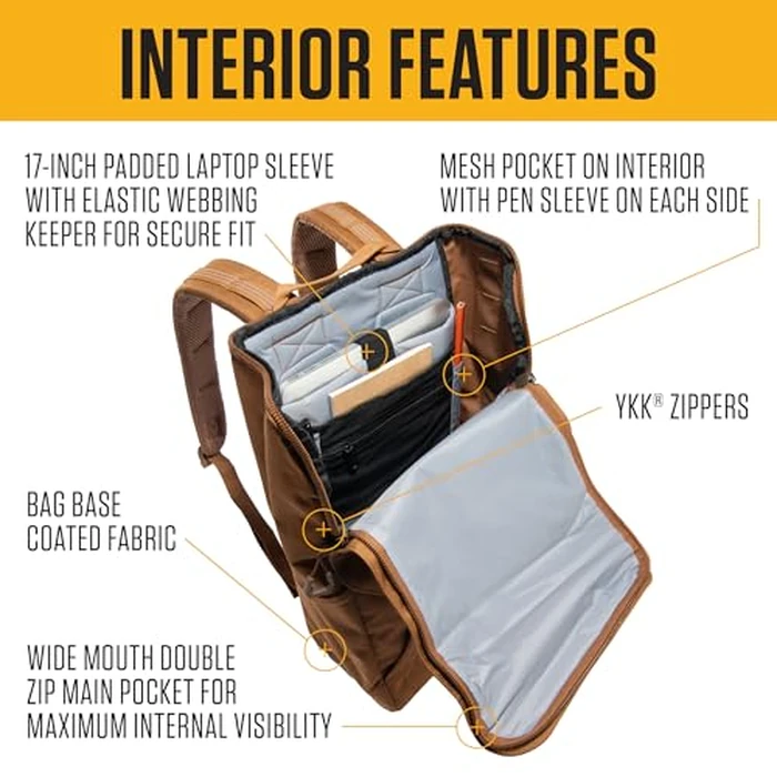 Carhartt 21L Top-Load Backpack, Durable Water Resistant Coated Canvas Base W/ 17" Laptop Sleeve, Bluestone by Carhartt - Image 3