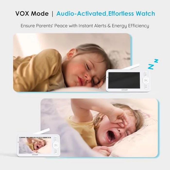 ieGeek Baby Monitor 2 Cameras with 5" 720P Split Screen,HD Night Vision,Auto Tracking&Crying Dectetion,2-Way Talk,Temperature&Humidity Sensor,WiFi Baby Monitor with Smartphone App by ieGeek - Image 6