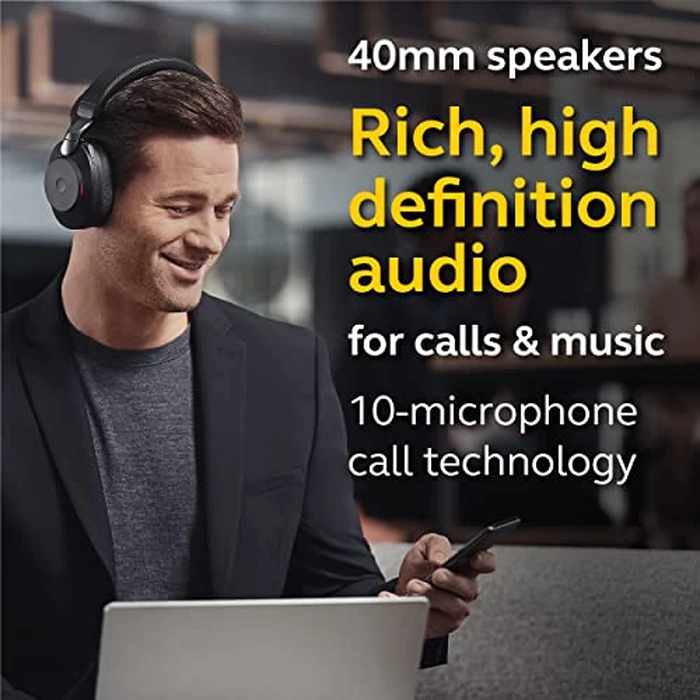 Jabra Evolve2 85 - USB-A UC Stereo Stand - Black Wireless Headset/Music Headphones Black by Jabra - Image 3