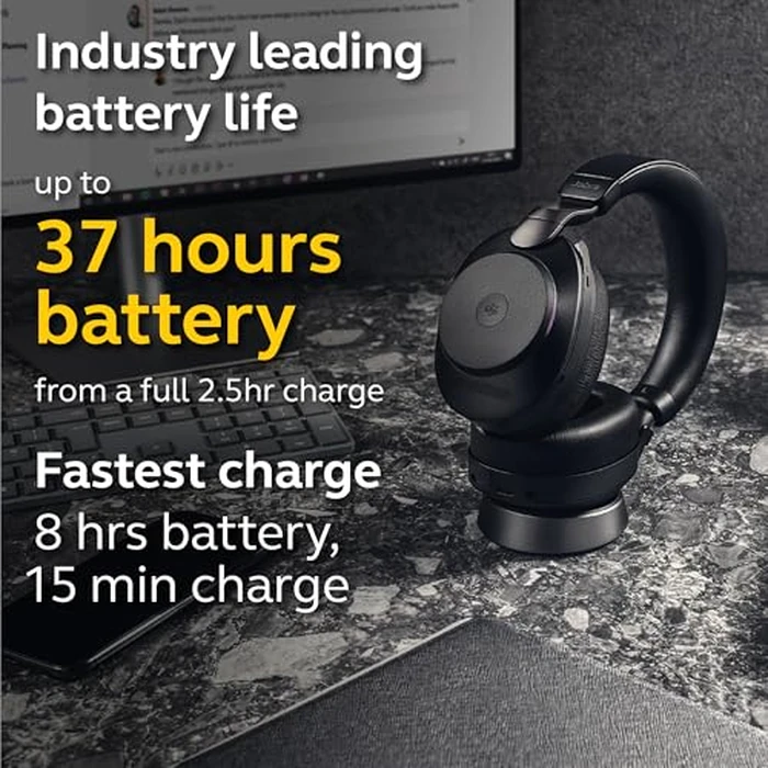 Jabra Evolve2 85 - USB-A UC Stereo Stand - Black Wireless Headset/Music Headphones Black by Jabra - Image 4