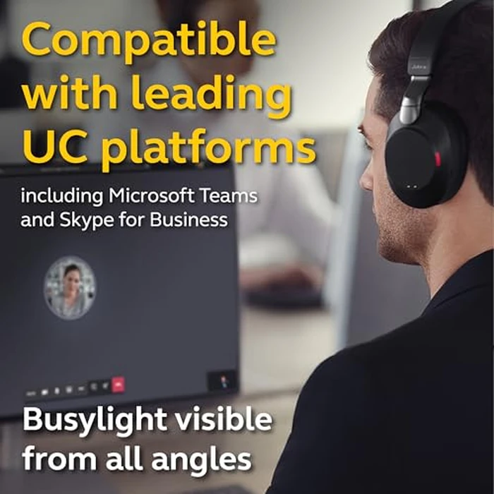 Jabra Evolve2 85 - USB-A UC Stereo Stand - Black Wireless Headset/Music Headphones Black by Jabra - Image 5