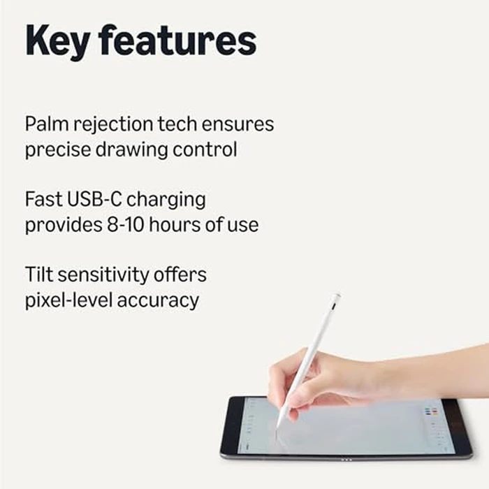 Amazon Basics Stylus Pencil Compatible with iPad (2018 or Later Generation), Pen with Palm Rejection by Amazon Basics - Image 2