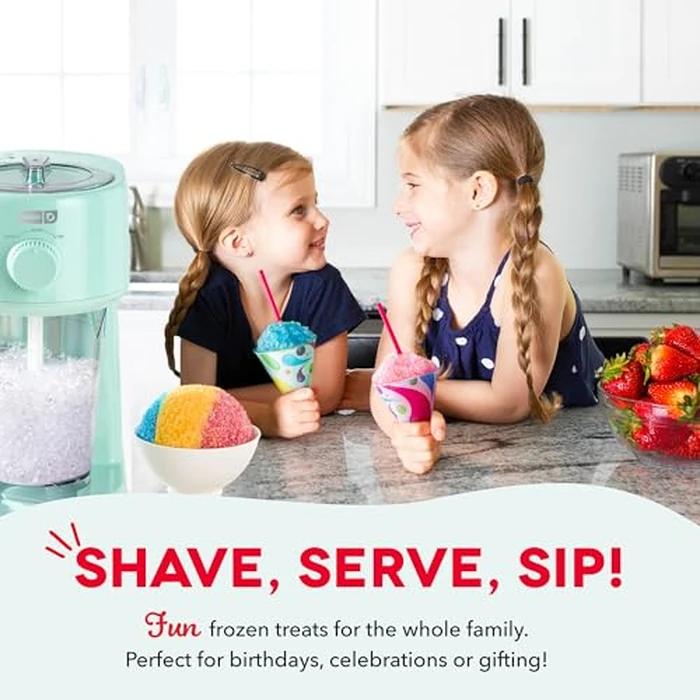 Dash Deluxe Shaved Ice & Slushy Maker - Easy-to-Use Slushy & Snow Cone Maker - Includes Serving Pitcher & Recipe Guide for Homemade Treats - Aqua by DASH - Image 3