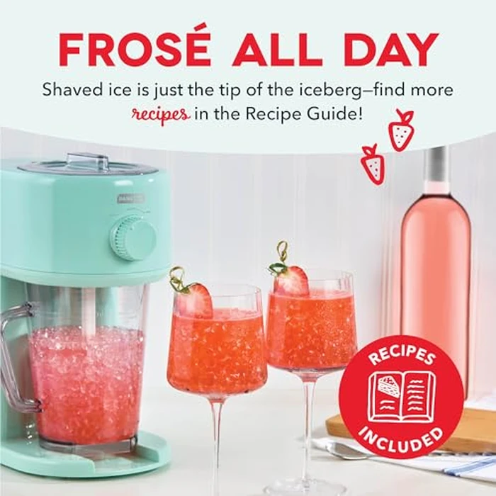Dash Deluxe Shaved Ice & Slushy Maker - Easy-to-Use Slushy & Snow Cone Maker - Includes Serving Pitcher & Recipe Guide for Homemade Treats - Aqua by DASH - Image 7
