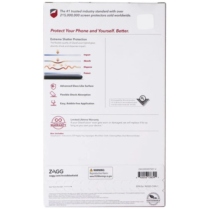 Zagg InvisibleShield GlassFusion+ Hybrid Glass Screen Protector for Samsung Galaxy S21+ (5G) - Clear by Zagg - Image 3