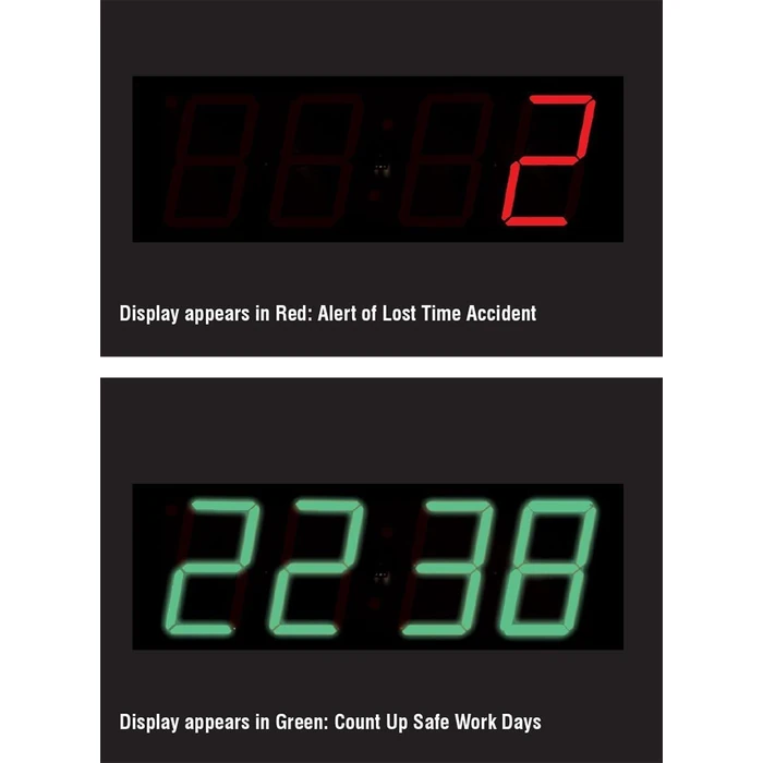 Accuform SCK120 Digi-Day Electronic Scoreboard, "THIS PLANT HAS WORKED _ DAYS W/O AN OSHA RECORDABLE INJURY - THE BEST PREVIOUS RECORD WAS _ DAYS - DO YOUR PART! HELP MAKE A NEW RECORD" by Accuform - Image 2