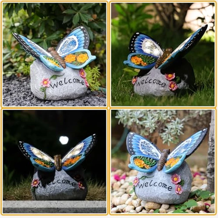 Yiosax-Garden Statue Butterfly Decor-Solar Outdoor Butterfly Light-Butterfly Figurine Decoration for Patio,Balcony,Yard,Lawn Ornament Garden Gift Women Mom by Yiosax - Image 5