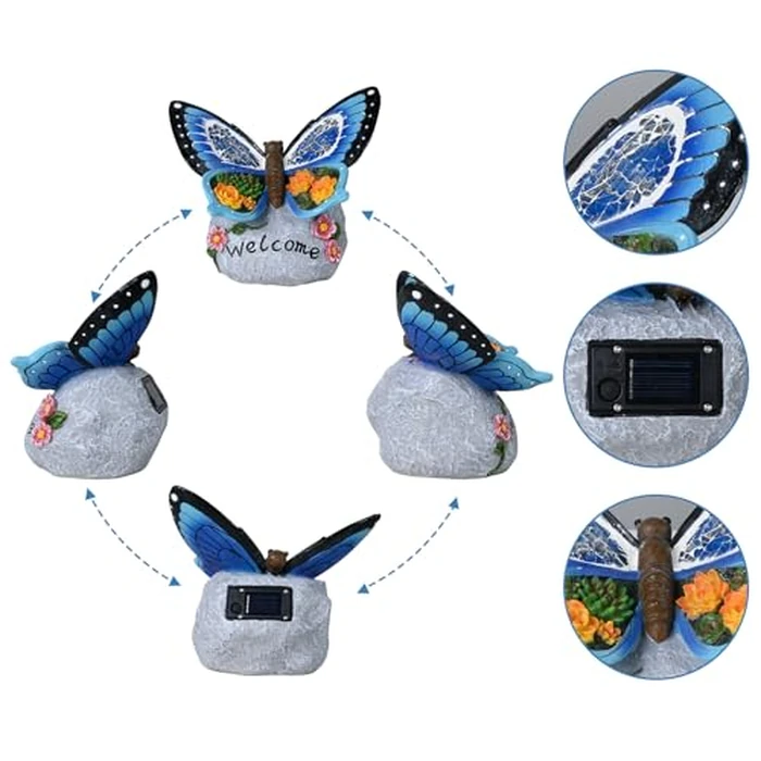 Yiosax-Garden Statue Butterfly Decor-Solar Outdoor Butterfly Light-Butterfly Figurine Decoration for Patio,Balcony,Yard,Lawn Ornament Garden Gift Women Mom by Yiosax - Image 6