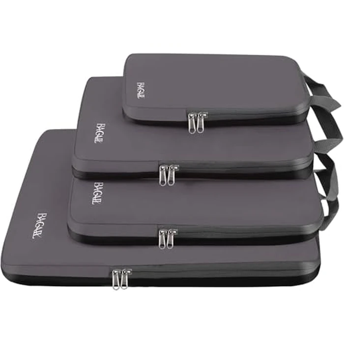 BAGAIL 4 Set/6 Set/8 Set Compression Packing Cubes Travel Accessories Expandable Packing Organizers (Cloth Pattern, 4-Dark Greyish) by BAGAIL - Used - Very Good condition - US$25.38