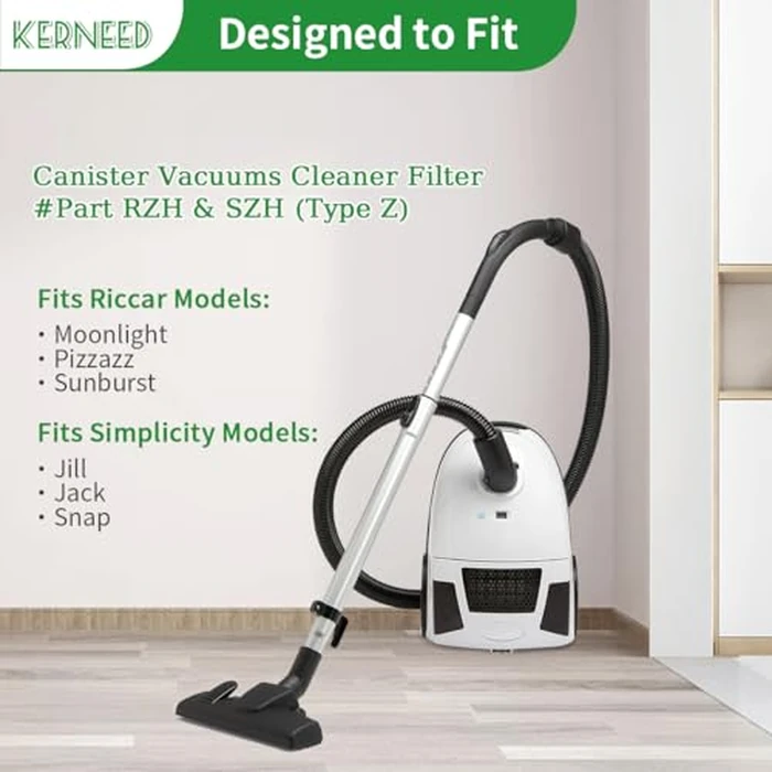 8 Pack Type Z HEPA Vacuum Bags for Riccar Moonlight, Pizzazz, Sunburst & Simplicity Jill, Jack, Snap Vacuum Cleaners, Part RZH-6/SZH-6 by Kerneed - Image 2