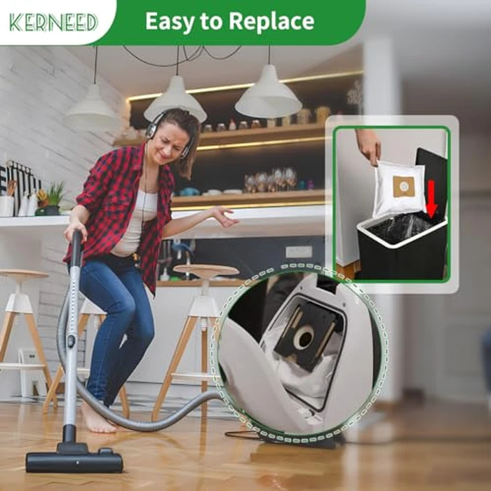 8 Pack Type Z HEPA Vacuum Bags for Riccar Moonlight, Pizzazz, Sunburst & Simplicity Jill, Jack, Snap Vacuum Cleaners, Part RZH-6/SZH-6 by Kerneed - Image 6