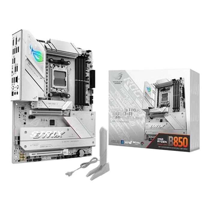 ASUS ROG Strix B850-A Gaming WiFi AMD AM5 B850 ATX Motherboard 14+2+2 Power Stages, DDR5 AEMP, 2.5G LAN, WiFi 7 with Q-Antenna, 4X M.2, PCIe(R) 5.0, USB 20Gbps Type-C, AI Networking II, ASUS AI Advisor by ASUS - Used - Acceptable condition