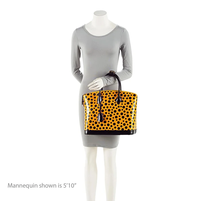 Louis Vuitton Limited Edition Kusama Monogram Vernis Infinity Dots Lockit MM Satchel - Patent Leather - Yellow/Black by Louis Vuitton - Image 5