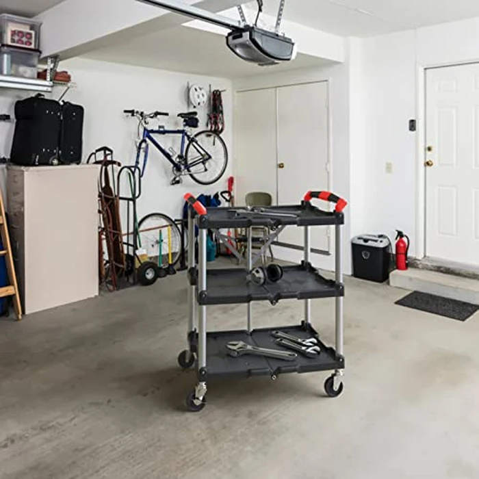 Olympia Tools 410-007 Pack-N-Roll 150 lbs Folding Collapsible Service Cart, Black/Red by Olympia Tools - Image 9