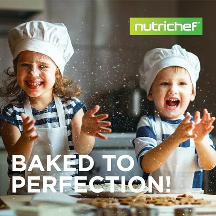 NutriChef 3-Piece Nonstick Kitchen Oven Baking Pans - Premium & Stylish Non-Stick Steel, Commercial Grade Restaurant Quality Metal Bakeware with Red Silicone Handles - Easy to Clean, NCSBS3S by NutriChef - Image 8
