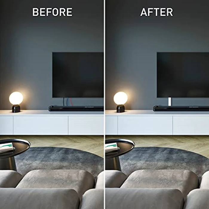 Legrand Wiremold C310 Cordmate III 10 Foot 11 Piece Cord Cover Kit, Organizer for Wall, Holds Up to 5 Cords or Cables, 45"L x 1.5"W, White (1 Pack) by Wiremold - Image 2