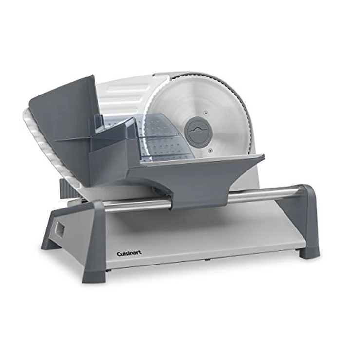 Cuisinart Kitchen Pro Food Slicer, Meat Slicer with Slice Control Knob Adjusts from 1/32" to 1/2" to Slice Bread, Roasts, and Firm Cheeses, Removable 7.5" Stainless Steel Cutting Blade, FS-75, Gray by Cuisinart - Image 1