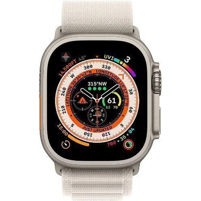 Apple Watch Ultra (Cellular + GPS) - 32GB - 49mm - Titanium Titanium Case with Starlight Textile Alpine Loop Band - Large Size by Apple - Refurbished - Good condition - US$313.94
