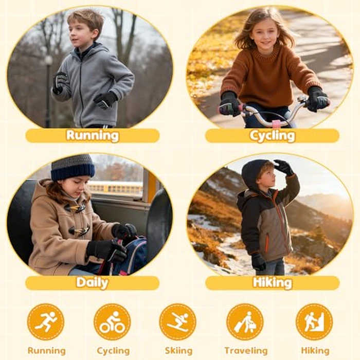 Trodalo Kids Winter Warm Gloves for Boys Girls Touchscreen Anti-Slip Cold Weather Kids Cycling Gloves for Outdoor Sports by Trodalo - Image 6