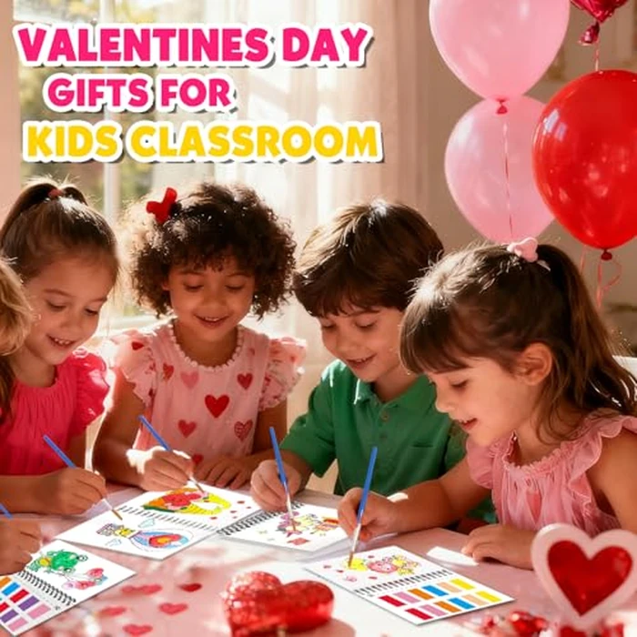 ZMLM 24 Water Coloring Books for Kids Party Favors - Bulk Mini Coloring Books for Kids Ages 4-8,Small Birthday Goodie Bag Stuffers School Teacher Return Gift Art Crafts Classroom Prizes (Valentines) by ZMLM - Image 3