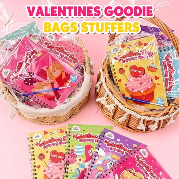 ZMLM 24 Water Coloring Books for Kids Party Favors - Bulk Mini Coloring Books for Kids Ages 4-8,Small Birthday Goodie Bag Stuffers School Teacher Return Gift Art Crafts Classroom Prizes (Valentines) by ZMLM - Image 7