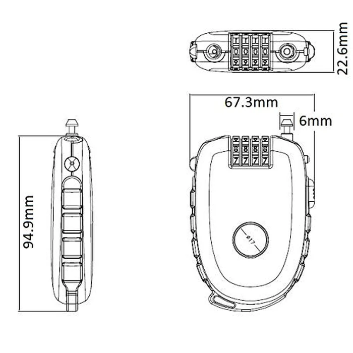 Bosvision Ultra-Secure 4-digit Combination Lock with 3 Feet Retractable Cable for Bike, Ski, Snowboard and Stroller by Bosvision - Used - Like New condition