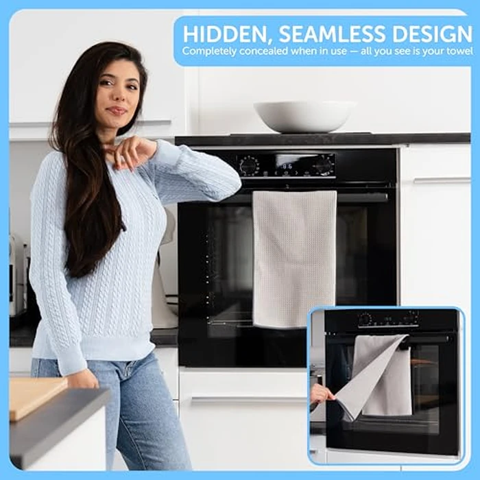 D&J Towel Rescue - Hidden Holder for Handtowels, Kitchen Linens & Dish Cloths | Keeps Fabrics Off The Floor by D&J - Image 3