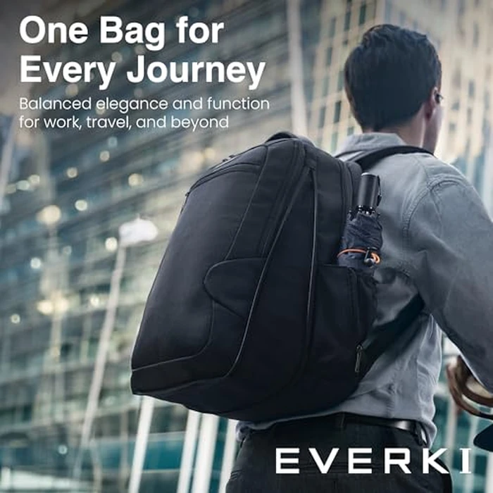 EVERKI Studio Expandable Laptop Backpack for Men & Women - Business and Travel Backpack, Carry-On Backpack for Office & Travel, Professional Backpack, 15-Inch MacBook & Laptop Bag, 26L Capacity, Black by Everki - Image 2