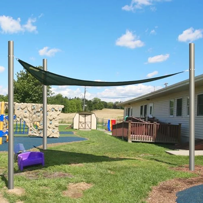 Yakmax Shade Sail Poles, Heavy Duty Sun Shade Poles, Screw in Poles for Sun Shades Outdoor, 12 Ft Sun Shade Sail Poles with D-Clamps, 2.28" Sun Shade Pole Kit for Ground Soil Backyard, 2 Packs by Yakmax - Image 6