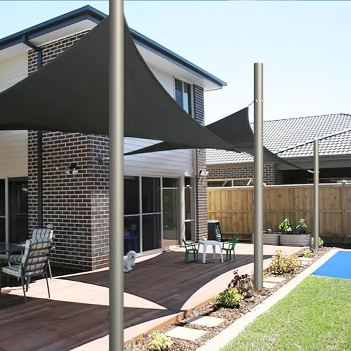 Yakmax Shade Sail Poles, Heavy Duty Sun Shade Poles, Screw in Poles for Sun Shades Outdoor, 12 Ft Sun Shade Sail Poles with D-Clamps, 2.28" Sun Shade Pole Kit for Ground Soil Backyard, 2 Packs by Yakmax - Image 8