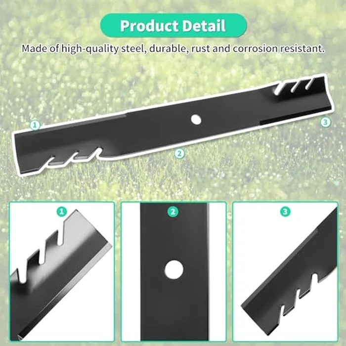 IDEASURE 103-0301 Mower Mulching Blades for 60" Deck, Compatible with Ex-Mark Lazer Z AS XP XS Turf Ranger Bad Boy Toro, Replaces 103-2530 1-633483 1-613112 602771 96-319 30227-60, 3 Pack by IDEASURE - Image 3