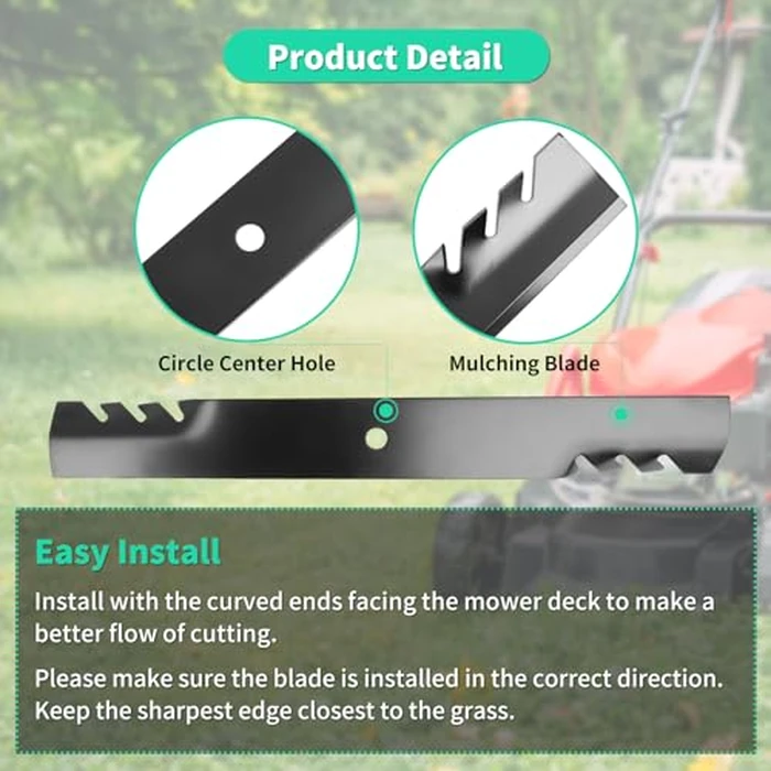 IDEASURE 103-0301 Mower Mulching Blades for 60" Deck, Compatible with Ex-Mark Lazer Z AS XP XS Turf Ranger Bad Boy Toro, Replaces 103-2530 1-633483 1-613112 602771 96-319 30227-60, 3 Pack by IDEASURE - Image 4