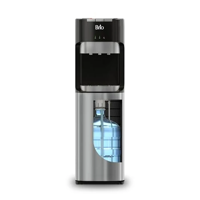 Brio Bottom Loading Water Cooler Dispenser for 5 Gallon Bottles - 3 Temperatures with Hot, Room & Cold Spouts, Child Safety Lock, LED Display with Empty Bottle Alert, Stainless Steel by Brio - Used - Very Good condition