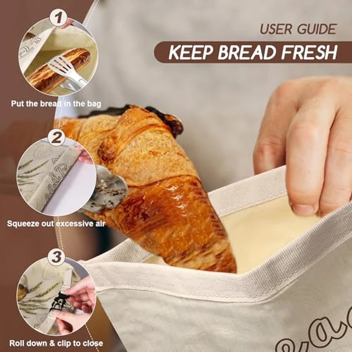 Beeswax Bread Bags for Sourdough, 2 Pack Reusable Bread Bag for Storage XL 17x13 Inch, Large Linen Beeswax Bread Bags for Homemade Sourdough with 1 Linen Bowl Cover - Keep Fresh, Freezer Safe by fufeisi - Image 7