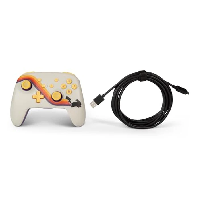 PowerA Enhanced Wireless Controller for Nintendo Switch/Switch 2 / Switch Lite/OLED Model - Pokémon Pikachu Retro - White - Gamepad, game controller, Officially Licensed by PowerA - Image 8