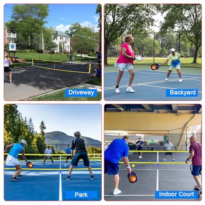 Zdgao Portable Pickleball Set with Net for Driveway with 4 Pickle Balls, 22FT Pickleball Net Regulation Size with Carrying Bag and Weather Resistance Strong Steel Frame by Zdgao - Image 7