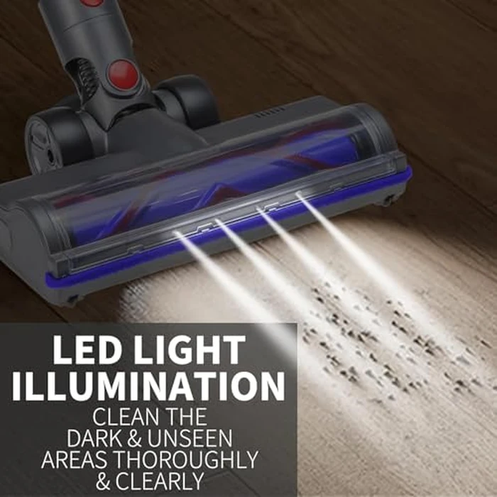 Vacuum Motorhead Compatible for Dyson V8 V10 V11 V15 SV10 SV12 SV14 Animal Absolute Electric Head 4 LED V Shape Roller for Hard Floor Low Carpets by Wingsflying - Image 6