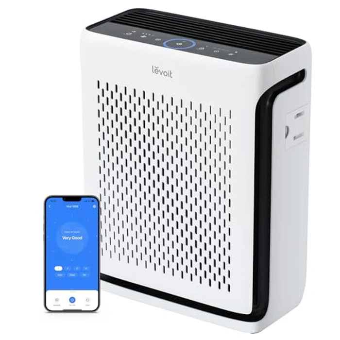 LEVOIT Air Purifier for Home Large Room Up to 1073Ft² with Air Quality Monitor, AHAM VERIFIDE, Smart WiFi, Washable Pre-Filter, HEPA Sleep Mode for Pets, Allergies, Dust, Pollen, Vital 100S-P, White by LEVOIT - Used - Like New condition